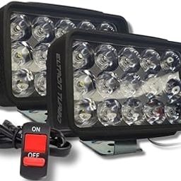 ELTRON TURBO ELT5412X20 Original Imported 12V DC Power 15 LED Fog Light, Waterproof Head Lamp, Bar Light Universal For All Motorcycle,Bikes, Scooty (Pack of 2, Free On/Off Switch, White)-12