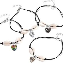 Beach Style Black Thread Nazar Dhaga Heart Charm Anklet Birthday Anniversary Valentines Day Gift for Girls and Women (Anklet0599) 2 Pcs Only Random Colours-image-15