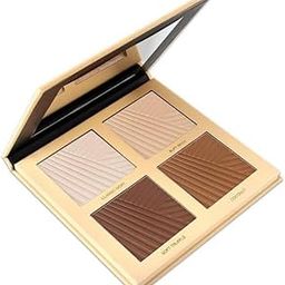 4-Shade Bronzer and Highlighter Palette with Mirror, Professional Makeup Contour Kit-image-5