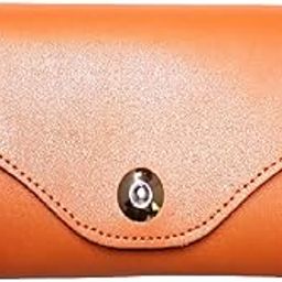 Women's Stylish Long PU Leather Wallet Clutch Purse with Magnetic Closure, Phone Pocket Card Holders Elegant Ladies Hand Wallet (Orange)-image-68
