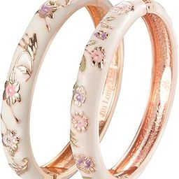 Enamel Bangle Bracelet Two Pcs Set in Gift Box for Lady Women Birthday Valentine Present-image-62
