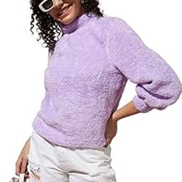 Women's Fur Pull Over With High Neck-image-48