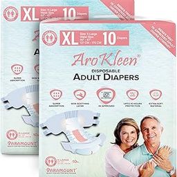 Aro Kleen (Isi Certified)Premium Unisex Adult Diapers Tape Style -20 Count(Extra Large)With Odour Lock And Anti-Bacterial Absorbent Core- Waist Size 127-170 Cm(50"-67")-Pack Of 2-image-60