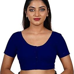 Women's Stitched Readymade 2by2 Cotton Blouse, Plain, Comfortable, Saree Wear Blouses-image-1