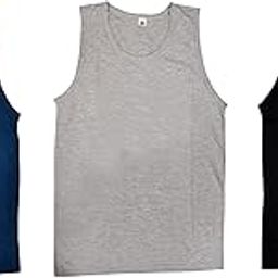 Fancy Gym Vest for Men & Boys Sports Running Cotton Sleeveless Vest/Baniyan Modern Fit Solid Inner wear in Multi Color Pack of 3-picture-18