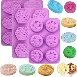 Undy Honey Bee Soap Mould Silicone Soap Mould for Soap Making Beehive Shape Mould for 60-70 Grams (Honey Bee (Oval/Hexagon/Round) 3 pc)-11