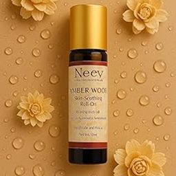 Neev Amber Wood Natural Roll-On Deo – 100% Organic & Zero Chemicals | Instant Freshness | Long Lasting | 10ml-10