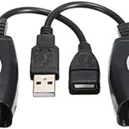 2X(USB Extension Ethernet RJ45 Cat5e/6 Cable LAN Adapter Extender Over Repe V9X7-22