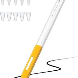JOOSKO Pencil Case Compatible with Apple Pencil 2nd Generation Cover Sleeve,Silicone Translucent Duotoneï¼Å’[with 10 Silicone Tip Cover],Support Magnetic Wireless Charging (Yellow)-12