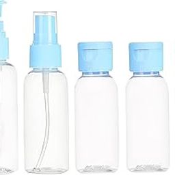 NFI essentials Travel Bottles for Toiletries Pack of 5 Set, Refillable Small Leak Proof Containers for Travelling Accessories & Essentials, Toiletry Bottles with Lid for Shampoo, Body Lotion, Handwash-53