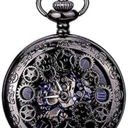 Copper Vintage Quartz Pocket Watch Necklace Pendant Chain Men Women-image-52