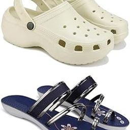 Premium Comfortable Regular Wear Women Clogs with Stylish Flats Fashion Sandal for Women's & Girls-Combo(2)-OO8-1945-5 Blue(COMBO(2)-OO8-1945-5_BZ)-image-49