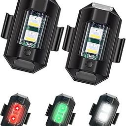 AllExtreme Aircraft Blinking Strobe LED Light Rechargeable Helmet Flashing Emergency Signal for Motorbike Bicycle Car Drones (Pack of 2)-image-2