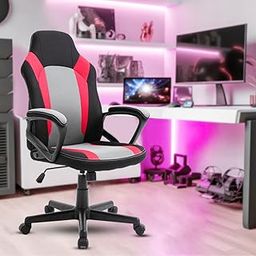 Make My Chairs™ Nitro Ergonomic Gaming Chair with Premium Fabric,Fixed Armrest & Strong Nylon Base Computer Gaming Chair(Red)-image-36