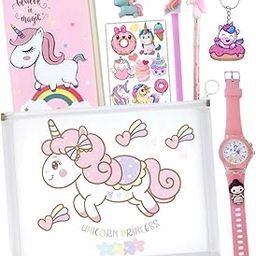 Princess Unicorn Rakhi Gift Set for Kids Sisters, Rakhi Watch with Cute School Stationery Kit, Folder Pouch, Diary, Stickers and Keychain I Stylish rakshabandhan Combo Hamper Gift Set (Princess)-image-93