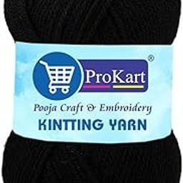 ProKart Premium Woolen 4 ply Hand Knitting Wool Yarn | Fine Weight Knitted and Crocheted Soft Yarn for Sweater, Scarf, Hat, Baby Clothes, Baby Sports, Purse, Gift Bags & DIY Craft Accessories Projects (1 Ball/100 Gram Each) (Black, 100gms x 1 Pack)-picture-21