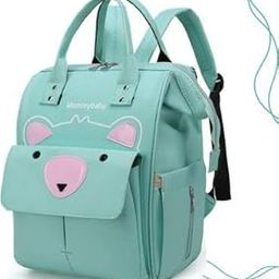 Diaper Bag, Large Multi-Compartment Baby Care Organiser, Waterproof Travel Nappy Bag with Insulated Bottle Pockets, Green-image-9