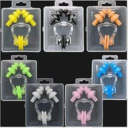 G G E Kit | Ear Plugs and Nose Clip Sets | Silicone Waterproof Silica Gel Ear & Nose Protector | Swimming Accessories | Water Soft & Comfortable for Children Adults Toddlers (Random Color) (01)-2