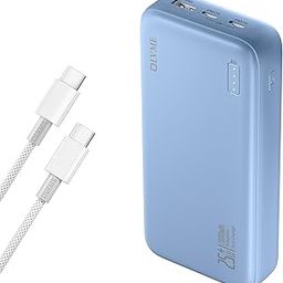 Newly Launched 20000mAh PD Power Bank |for iPhone,Samsung 50% in 30min | Genuine Full mAh Cell Charge 5 to 6 Times | PD C to C Cable | 2 Type- C Port + 1 USB A | Soft Matte Touch Blue-image-91
