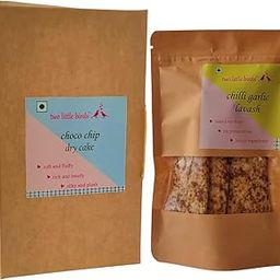 two little birds | Combo Pack of Choco Chip Dry Cake & Chilli Garlic Lavash | Healthy Snacks | Freshly Baked with Premium Ingredients | Eggless-image-77