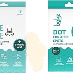 BAKE 2% Salicylic Acid Hydrocolloid Pimple Patches (72 Dots) & Nose Strips (3 Patches) | Absorbs Oil, Prevents Acne | Waterproof Patches | For Acne & Blemishes - 72 Dots, 3 Strips-image-35