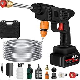 SINGH BROTHERS Cordless Portable Wireless Pressure Washer Gun 48V 12000mah High Pressure Water Gun for Car Wash Bike Washing Cleaning| Adjustable Nozzle and 5M Hose Pipe-10