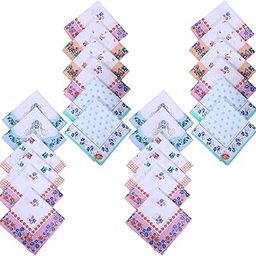Kuber Industries Handkerchiefs | Soft Cotton Hankies for Woman | Hankies for Girls | White Border Ladies Hanky | Skin Care Hanky for Girls | Set of 24 | Multi-image-92