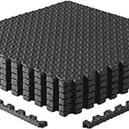 CAP Barbell 3/4-Inch Interlocking EVA Foam Exercise Puzzle Mats - 1 Pack | 24" x 24" x 3/4" | Diamond Pattern - Black-image-54