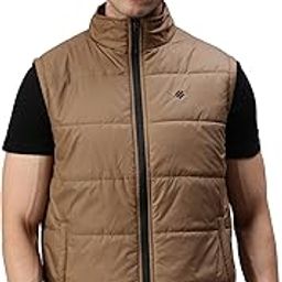 Men's Beige Sleeveless Feather Weight Zipper Collar Padded Jacket | Padded Jacket for men | Sleeveless Padded Jacket | Solid Regular Jacket for men (Size : X-Large)-image-50