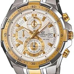 EDifice EFR-539SG-7AVUDF White Analog Dial Dual Tone Stainless Steel Band Men's Watch Chronograph 100M Water Resistant EX189-50