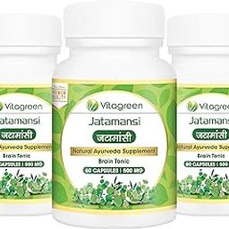 JATAMANSI 500 mg, For Natural Anti-Oxidants & Minerals, Pack Of 3 (180 Capsules), Pure Natural Ayurveda Formula For Health & Wellness. Dietary & Nutritional Supplements-image-64