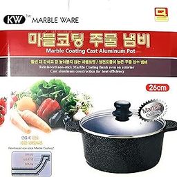 Ceramic Marble Coated Cast Aluminium 6 qt. Stockpot Non Stick Cookware (26 cm diameter)-image-63