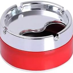 NOHUNT Round Cigarette Ashtray with Spinning Tray Stainless Steel Multifunctional Portable Cigarette Ashtray with Lids Windproof Desktop Smoking Ash Tray for Home Office Car Décor-4