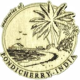Pondicherry India Souvenir Fridge Magnet, Wooden, 6.3 cm-picture-27