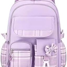 Cute Bow Cartoon School Bag Large Capacity Relief Bag Waterproof Breathable Travel Backpack,Spine Protection Children's Backpacks Fashionable Lightweight Multi-Pocket Zipper Bag-image-98