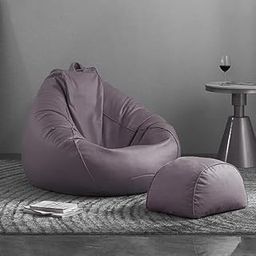 4XL Bean Bag Cover with Footrest (Without Beans) (Grey, XXXXL)-image-20