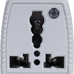 Hackensack ® New Smart Conversion Plug 6A to 15A with Led Indicator (Polycarbonate) Converts 6 Amp to 16Amp Current, 3 Pin Universal Socket 240V for All Types of International Plugs (White) Pack of 1-6