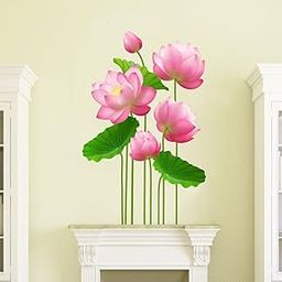 Merical Wall Stickers for Home, Hall, Bedroom, Kitchen and Living Room (Lotus Flowers)-image-88