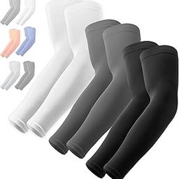 UV Sun Protection Arm Sleeves - Cooling Sports Compression Multipack Athletic Sleeves for Men & Women - UPF 50 Arm Cover/Shield for Basketball, Running, Cycling, Golf, Baseball & Football-image-7