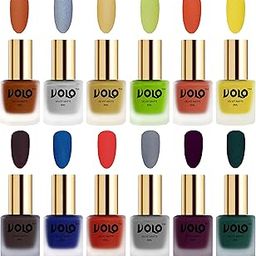 Volo Velvet Dull Matte Bold Colors Nail Polish Combo in Wholesale Rate(Metallic Coral, Metallic Silver, Metallic Golden,Dark Coffee, Blue, Coral, Grey, Light Wine, Dark Green 96 ml) Pack of 12-image-59