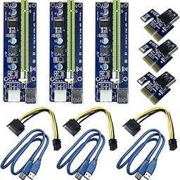 Xsentuals PCI-E 1X to 16X Enhanced Powered Riser Adapter Card & USB 3.0 Extension Cable & 6Pin to SATA Power Cable & GPU Riser Adapter, Perfect for GPU Graphic Card Express Ethereum Mining ETH (3PCS)-image-21