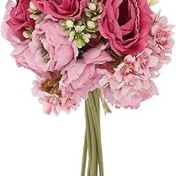 Ubervia Romantic Bouquet Simulation Bouquet Emulation Floral Bouquet for Wedding Artificial Flower Plants Decor-image-61