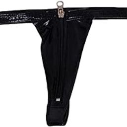 Cute Women Leather Zipper Open Front Thong Underwear G String T Back Black-image-20