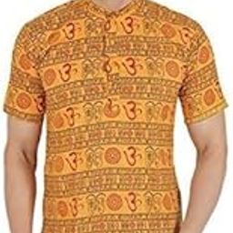 Cotton Blend Om Printed Straight Kurta | T Shirt for Mens and Boys, Kurta for Savan, Events, Om Namo Shiva Mahakal Kurta-image-14