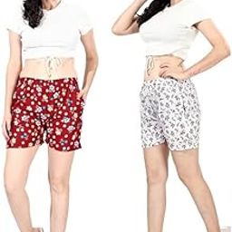 Girls Shorts Combo | Soft Premium Poly Cotton Nightwear Set for Women & Girls | Comfortable Sleepwear Shorts for Home & Lounge-picture-50