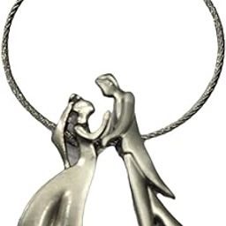 AUGEN Premium Couple-Silver Stainless Steel Keychain Metal For Gifting With Key Ring Anti-Rust (Pack Of 1)-picture-37