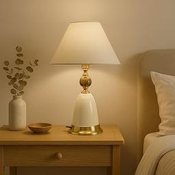BENE Labis Table Lamp MS 43 cm, (Cream, Gold, Pack of 1 Pc)-image-49