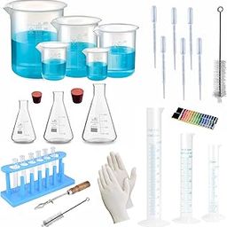 Bello Professional Lab Experimental kit - Combo of 32 Products Beaker, Cylinder, Conical Cleaning Brush Tube Stand & Holder for School Collage Chemistry Lab Laboratory-picture-31