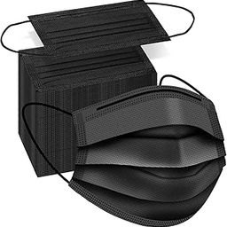 Carzillion Disposable Face Masks 3-Ply Protective Black Safety Breathable Mask Cover for Boys Girls with Adjustable Nose Clip & Elastic Ear Loop, Great for School/Kindergarten/Travel-image-93