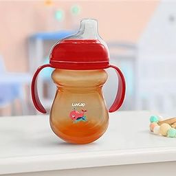 LuvLap Moby Little Spout Sipper for Infant/Toddler, 240ml, Anti-Spill Sippy Cup with Soft Silicone Spout BPA Free, 6m+ (Orange)-16